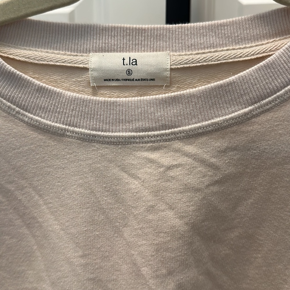 Anthropologie T.LA Ruffle Short Sleeve Top in Oatmeal NEW - Picture 4 of 6